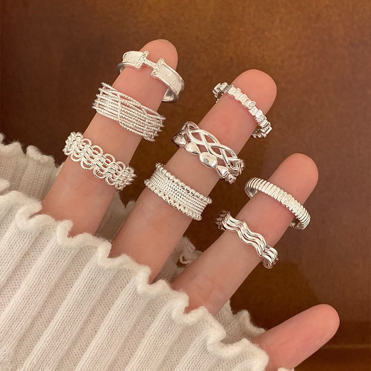 Geometric small design universal fashionable adjustable ring