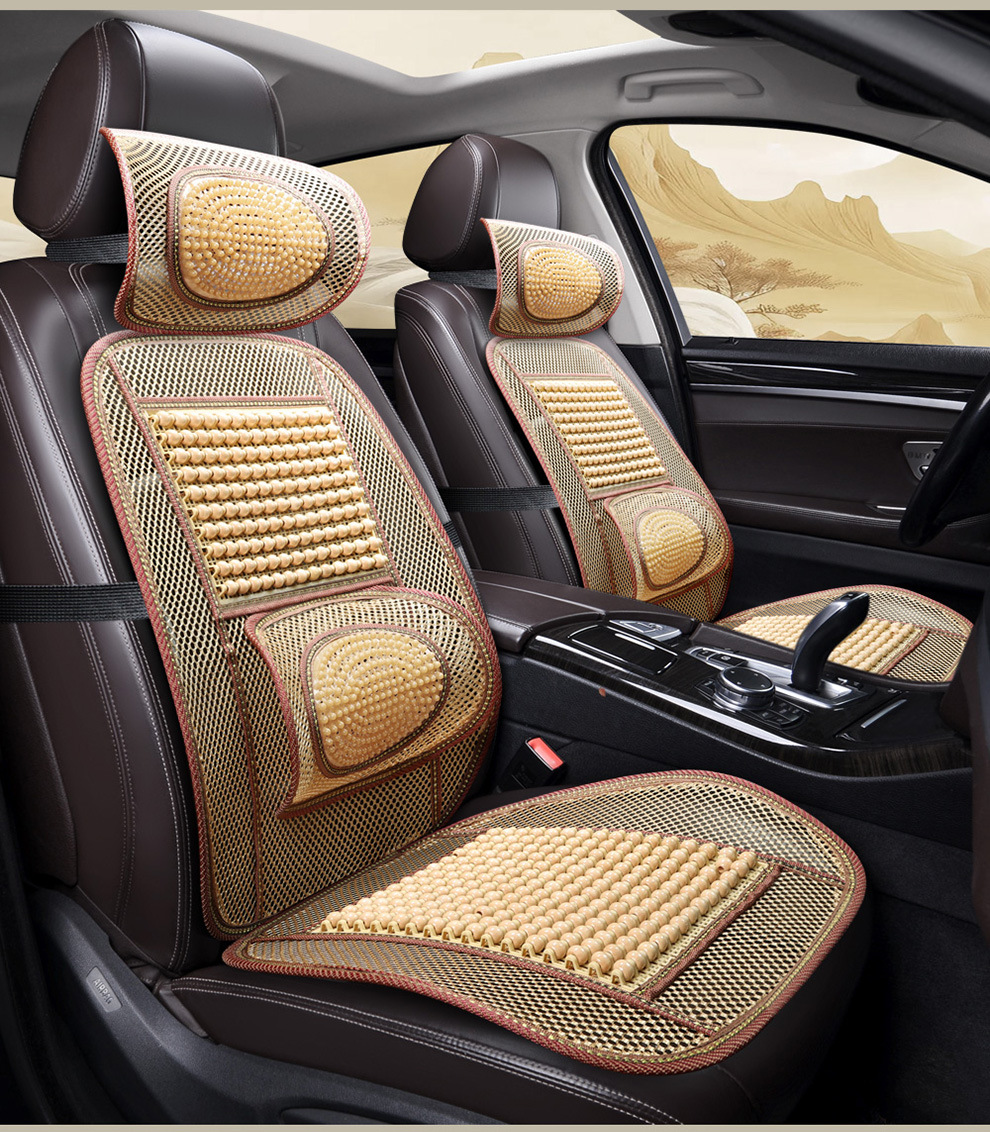 Car Seat Cushion, Cool Cushion, Wooden Bead Ventilation Seat Cushion, Ice Silk, Breathable for Summer, Universal for All Seasons, Truck Seat Cushion, Ice Silk