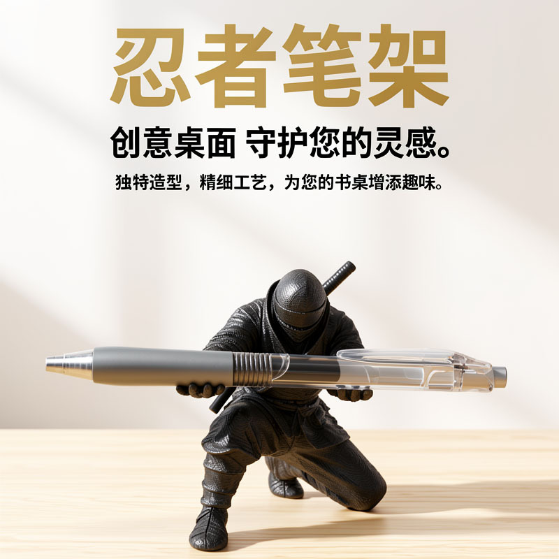 Portabolígrafos Ninja de Escritorio de Plástico PLA, Impreso en 3D para Oficina