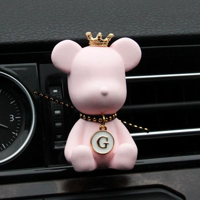Car Perfume Aromatherapy outlet expansion Incense Stone jewelry - pink-rivet-bear