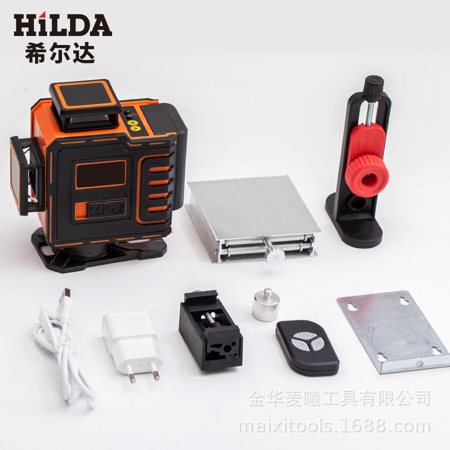 HILDA Nivel 16 líneas etiqueta de la pared interruptor del sensor giratorio base láser nivel 12 líneas
