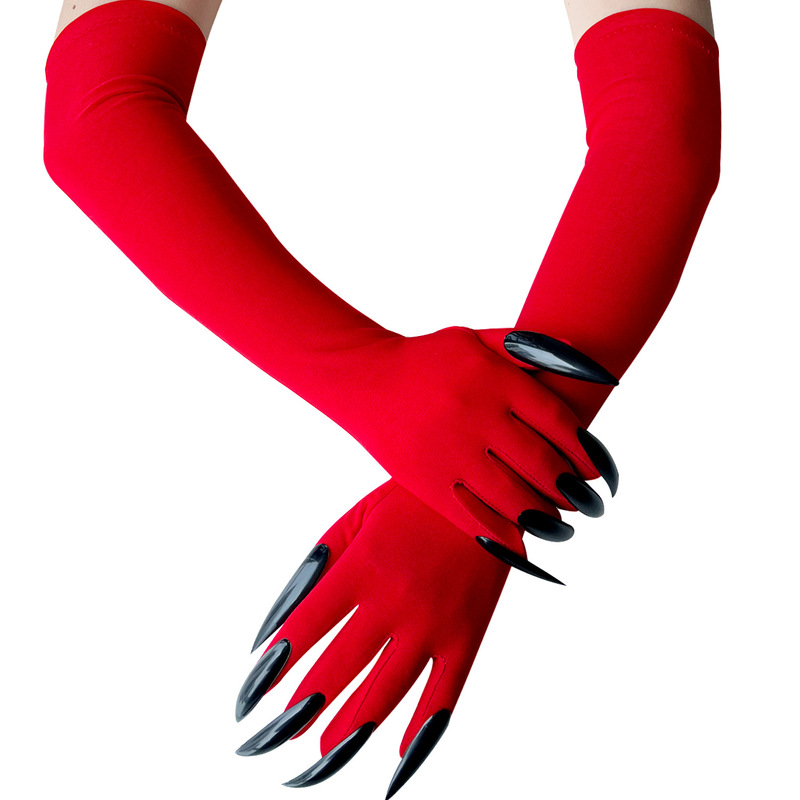 47cm Long Ghost Claw Halloween Gloves Dress Up Gloves Long Nails cosplay Halloween Funny Gloves