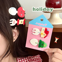 腾亿原创可爱卡通亚克力发夹套装甜美少女心百搭刘海夹创意碎发夹