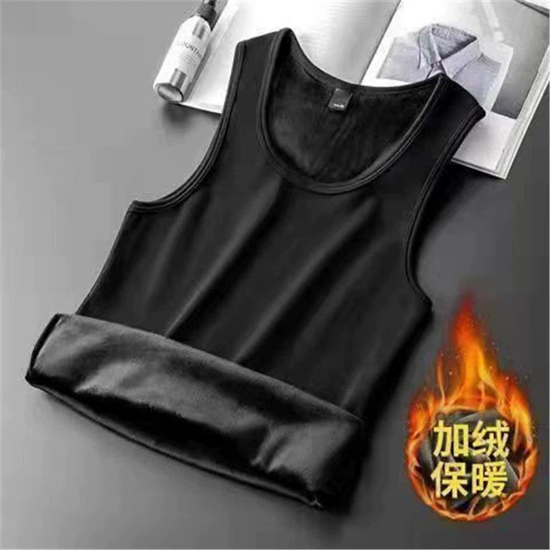 Высокая эластичность не плюшевая новая самонагревающаяся мужская теплая жилета толстая зимняя мода