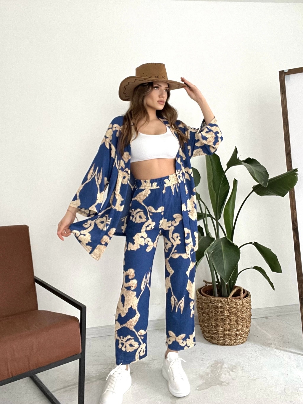 Women's Simple Style Printing Polyester Printing Pants Sets display picture 3