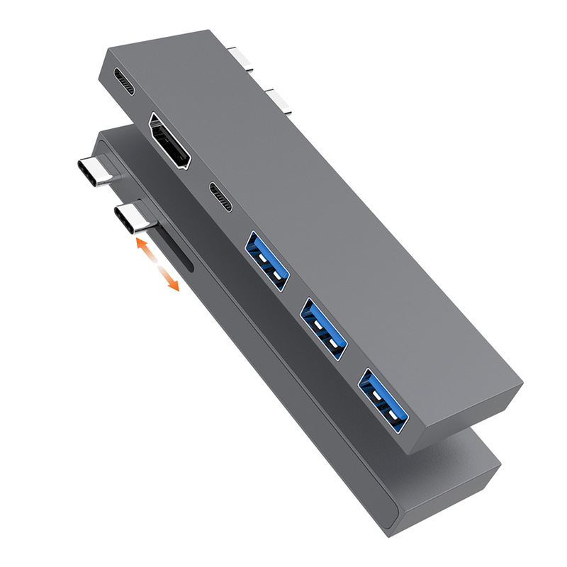 Dual Head Type-CHUB for Huawei DELL Lenovo USB C High Speed transfer notebook 6in1 docking station