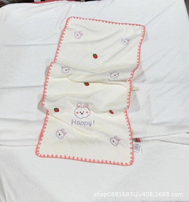ins simple embroidered towel female summer student couple face towel coral velvet absorbent soft face towel household