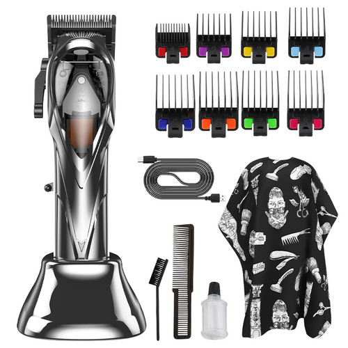 Cross-border new electric hair clipper, magnetic levitation high-speed high-power electric hair clipper, rechargeable electroplating high-end