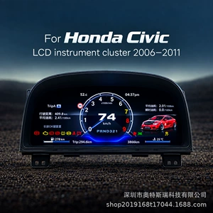 2006-2011 Honda Civic üçün 12.3 düym LCD cihaz paneli, plug and play