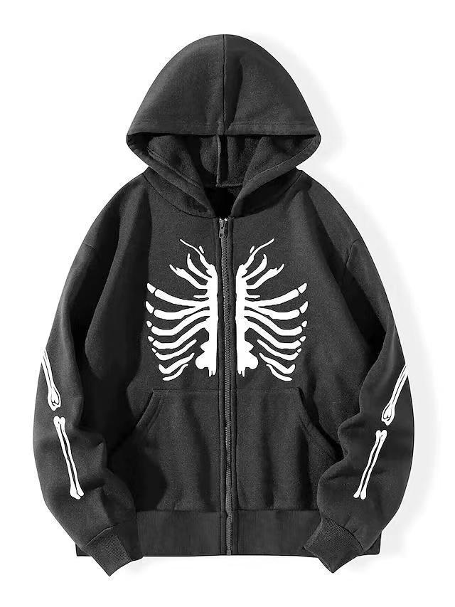 Europäisch-amerikanischer Hoodie im dunklen Stil für Damen und Herren, Gothic- und Harajuku-Stil, süßes Paar-Sweatshirt in großen Größen mit Reißverschluss_voghion.com