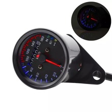 摩托车复古改装小仪表/带指示灯LED双色70复古里程表猴子仪表