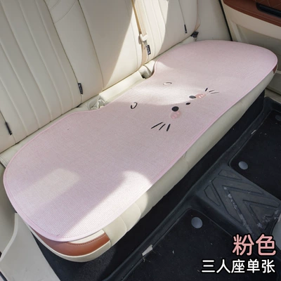 Seat cushion, seat cover All Seasons, Linen Breathable Car Rear - three-dimensional-cute-cat-pink-rear-three-seater