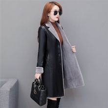 加绒加厚皮衣外套女2025冬季新款中长款秋冬PU皮毛一体皮风衣大衣