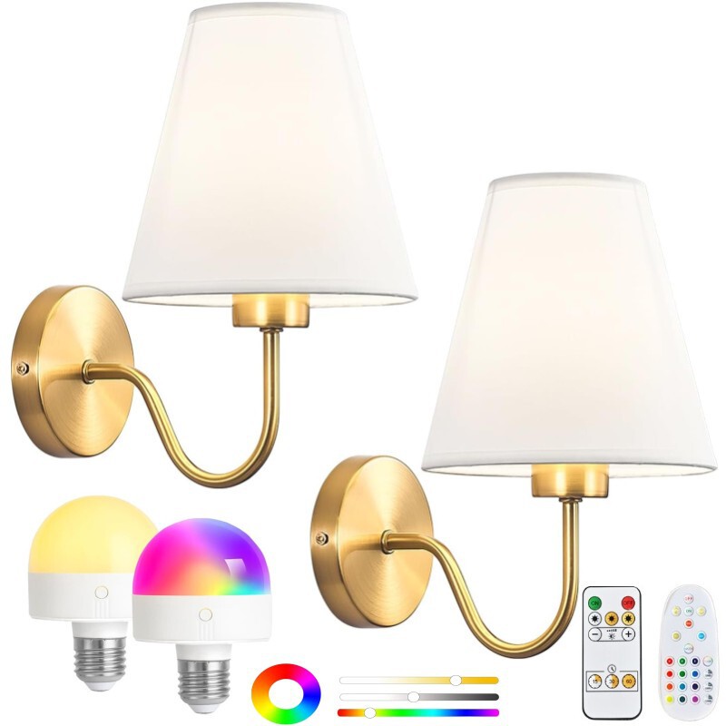 Cross-Border American Wireless Wall Lamp Battery Powered Rgb Remote Control Bedroom Bedside Lamp Living Room Stairwell Wall Lamp Cross-Border American Wireless Wall Lamp Battery Powered Rgb Remote Control Bedroom Bedside Lamp Living Room Stairwell Wall Lamp