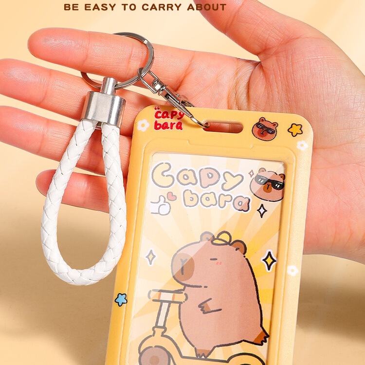 Kapibala オールインワン ストラップ カードホルダー かわいい バスカード 保護カバー 学生 食事カード キャンパス アクセスカード ブランド|undefined
