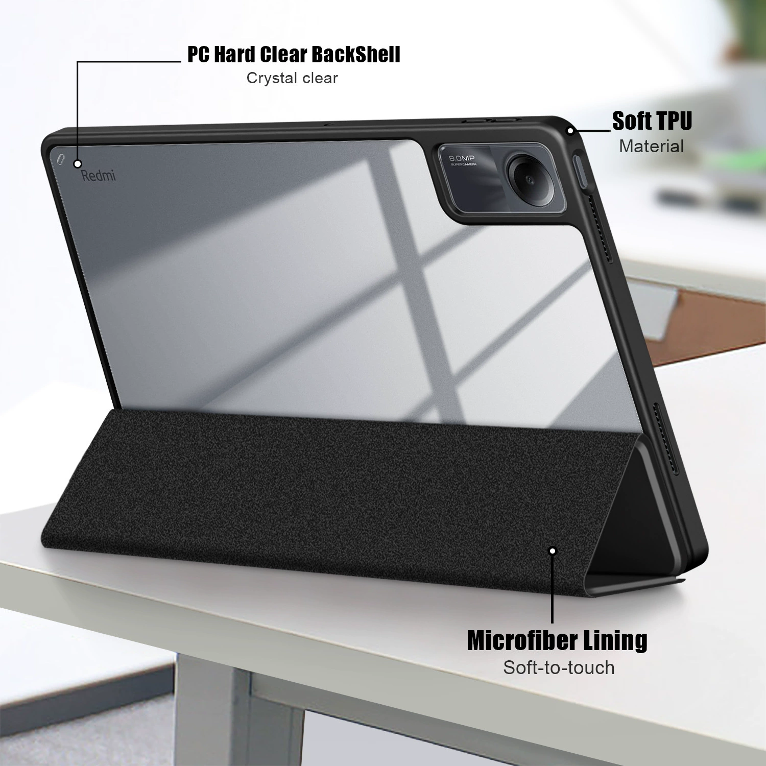Подходит для Redmi PAD, защитный чехол для планшета Redmi SE 11" мягкий полный чехол 2023, противоударный кожаный чехол