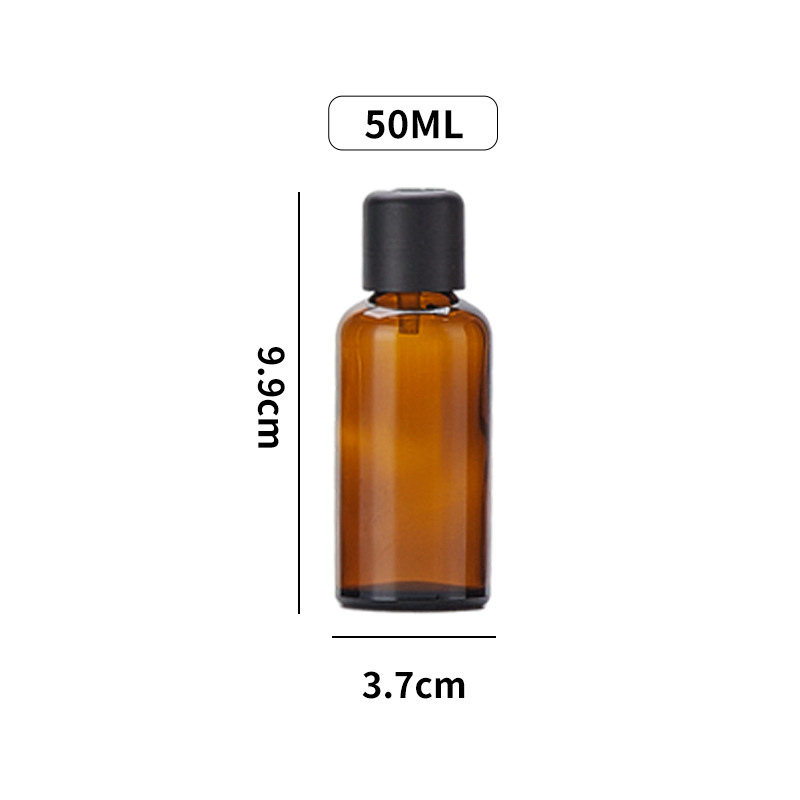Spot 10ml botella de aceite de aceite de vidrio esmerilado marrón, tapa de cabeza antirrobo, botella de subembalaje cosmético, muestra de luz oscura, botella vacía