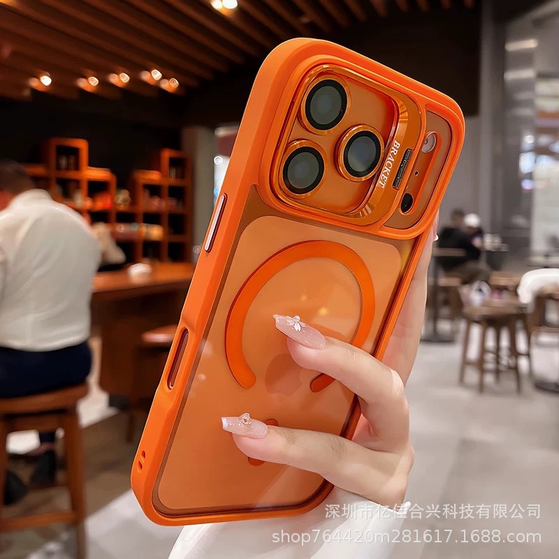 Aplicable a Apple 17 caso de teléfono 16 succión U1 soporte con película de lente iPhone 14 funda de PC de promesax 11