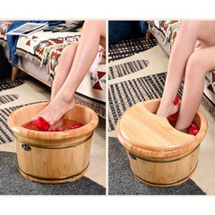 Foot bath bucket wooden barrel cedar wood household foot bath wooden basin thickened foot bath bucket foot bath massage high-end hair