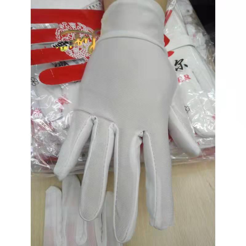 表演礼仪白手套高弹力氨纶手套男女薄款防晒开车珠宝舞蹈黑色