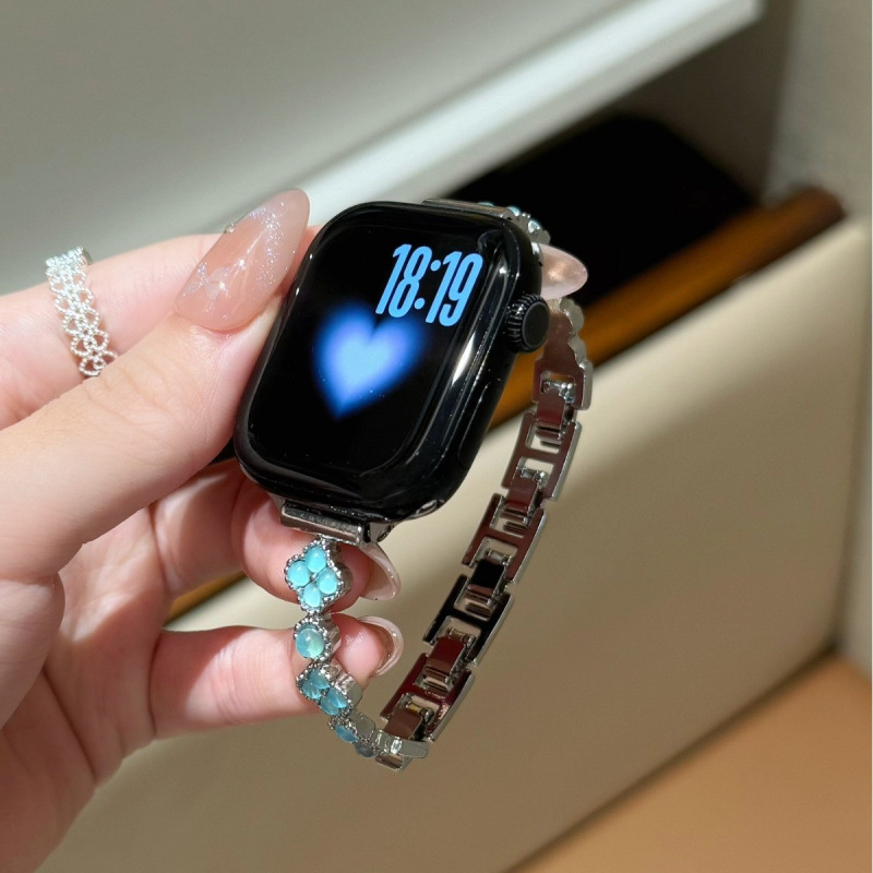 Suitable for Huawei Gt6 Xiaomi 9Pro Four-Leaf Clover Cat's Eye Stone Watch Strap Apple S11 Watch Iwatch10Se98