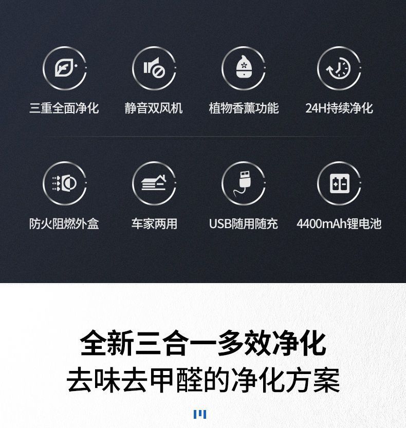 Bosch Car Air Purifier New Car Negative Ion Eliminates Tobacco Odor and Formaldehyde Removal Car Aromatherapy Machine