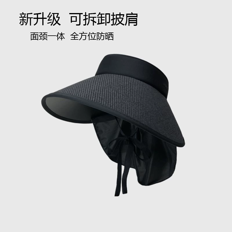 Sun hat ponytail cap, quick‑dry thin summer sun hat with ponytail opening and mask hook, adjustable