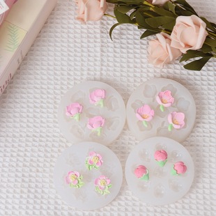 Chinese Style Lotus DIY Silicone Mold Shape Fondant Cake Chocolate Plaster Aromatherapy Cake Decoration Mold