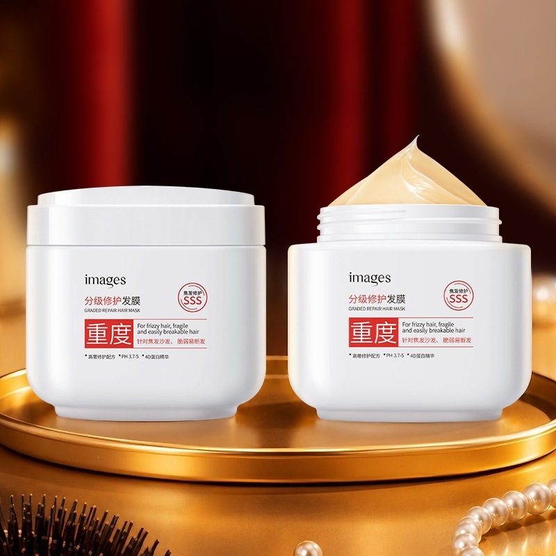 Imagen máscara de reparación para el cabello de grado-curado duro, escaldado, reparado, cabello seco, seco, bifurcado, suave, productos genuinos. image 5