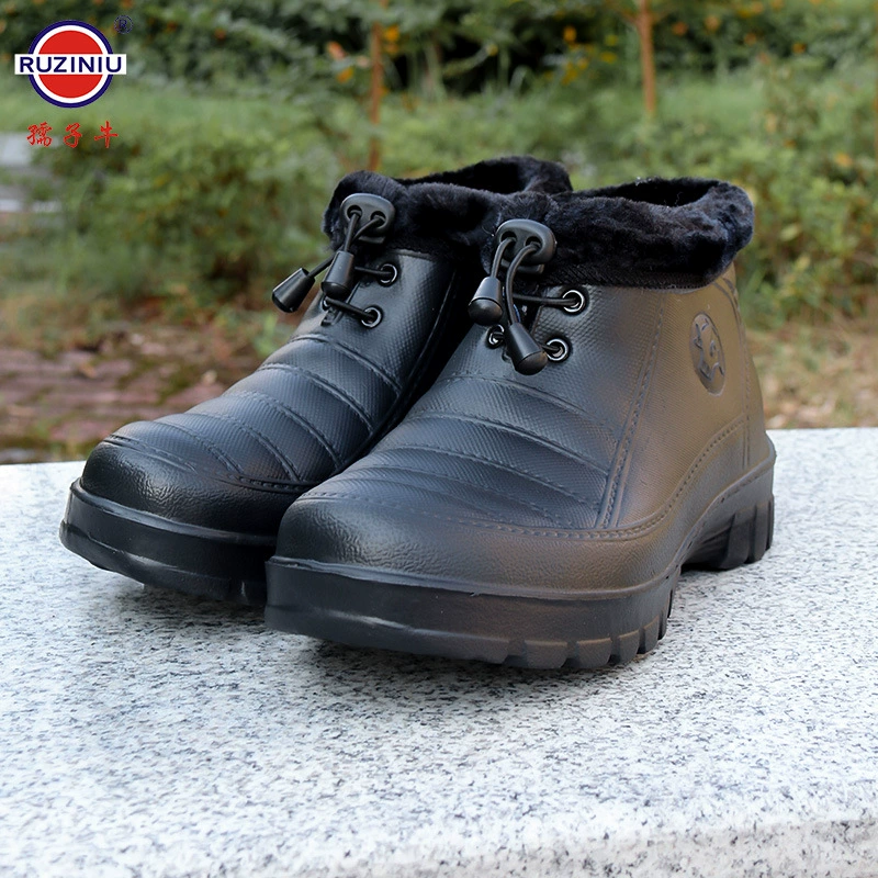 Зимняя нескользкая водонепроницаемая обувь Xunzi плюс бархатные теплые снежные сапоги мужские и женские дождевые хлопчатобумажные сапоги