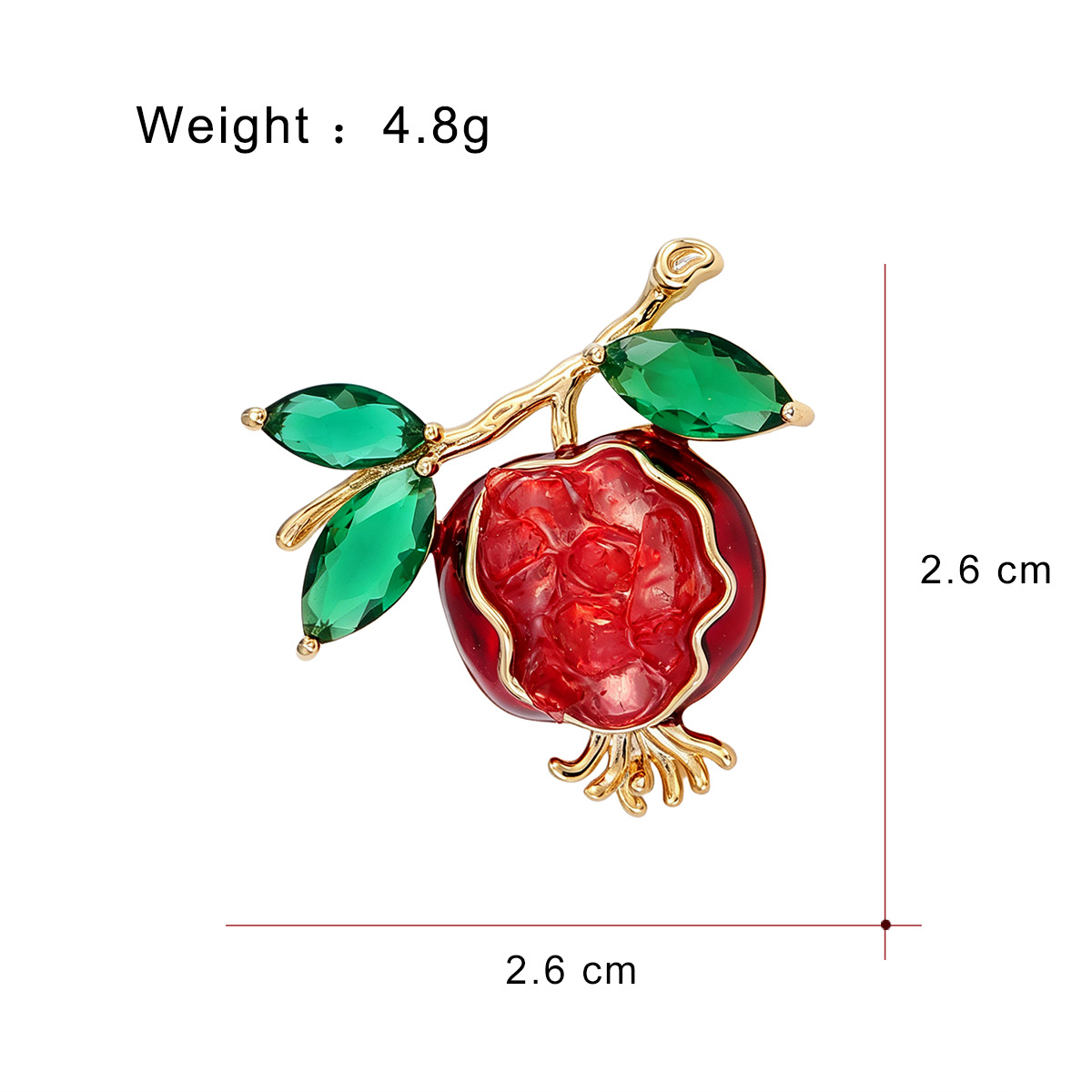 New stylish and simple enamel copper brooch with diamond garnet, anti-slip, elegant and fresh, suitable for suits and shirts