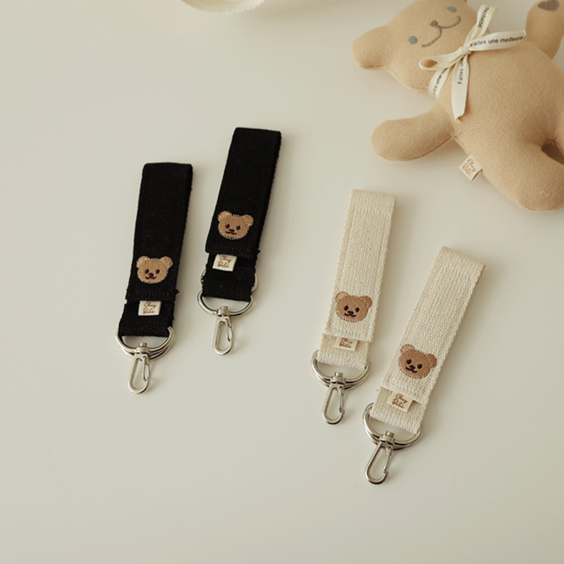 Ins Style Velcro Cart Hook Cute Bear Embroidered Cart Hook Multifunctional Load-bearing Universal Hook