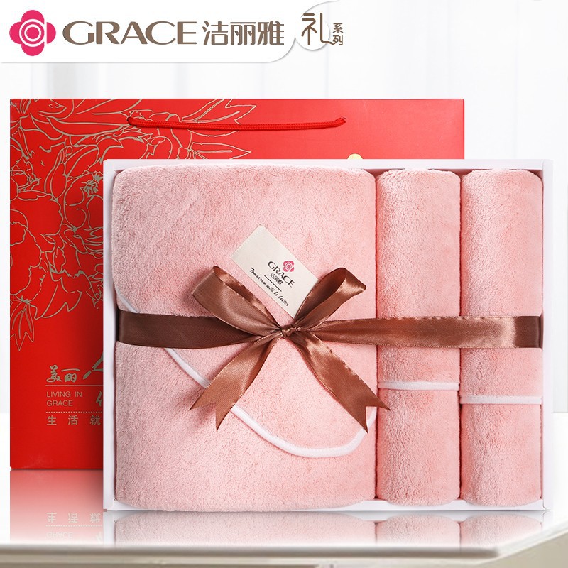 Jialiya Pure Cotton Towels Two Gift Boxes Thickeneded Water-Absorbent Full Moon Return Gift Company Employee Welfare Towel Wholesale