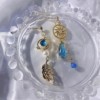 Advanced earrings from pearl, flowered, light luxury style