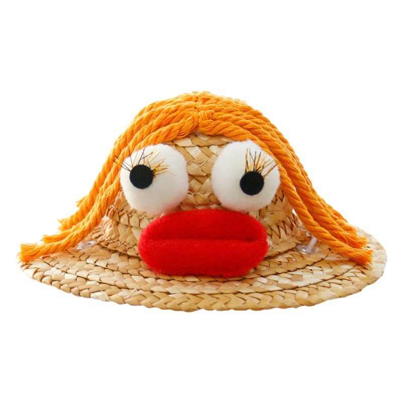 Sombrero de paja para mascotas gato y perro accesorio divertido para disfraces cumpleaños y fotografía de mascotas