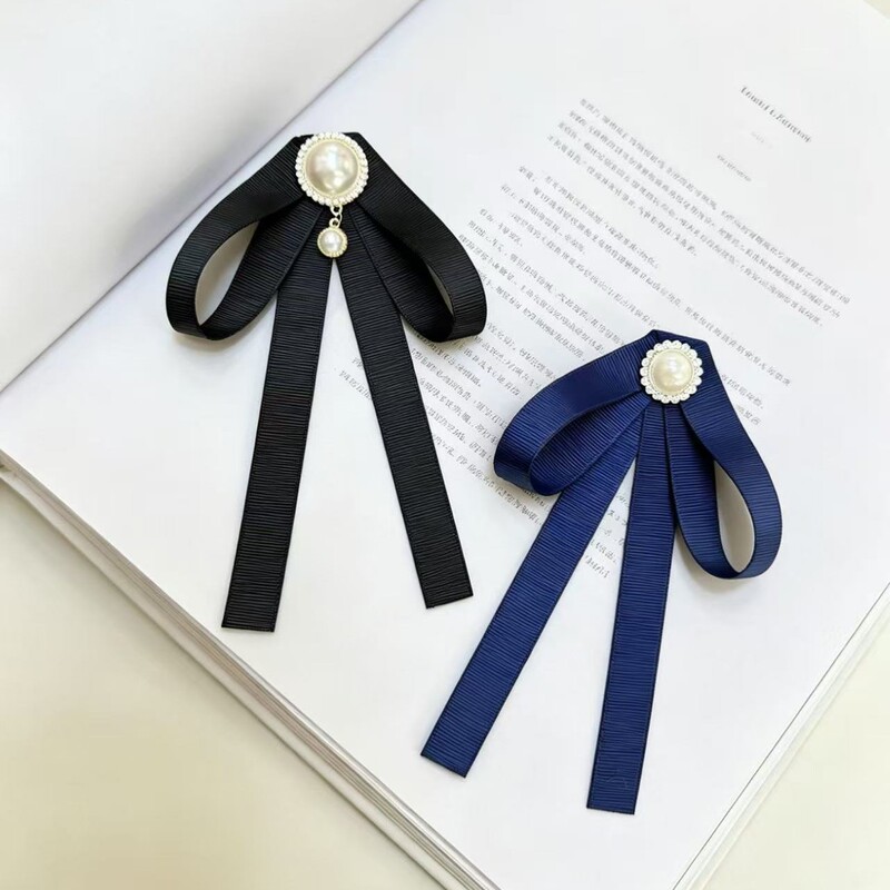 Shirt Professional Bow Tie Women's Brooch College Style British Korean Version Ribbon Blue Bow Sweet Ribbon Accessories