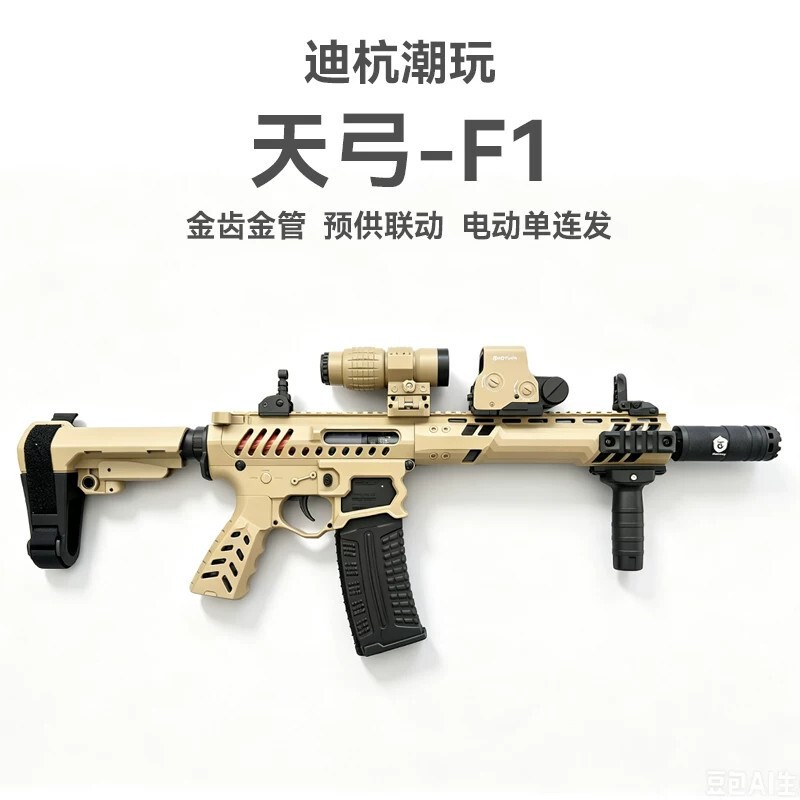 Tian Gong F1 New Model with Gold Teeth and Gold Tube, Can Be Pre-Loaded, Electric Toy Gun with Linkage Return System, M416 Boys' Cs Launcher Tian Gong F1 New Model with Gold Teeth and Gold Tube, Can Be Pre-Loaded, Electric Toy Gun with Linkage Return System, M416 Boys' Cs Launcher