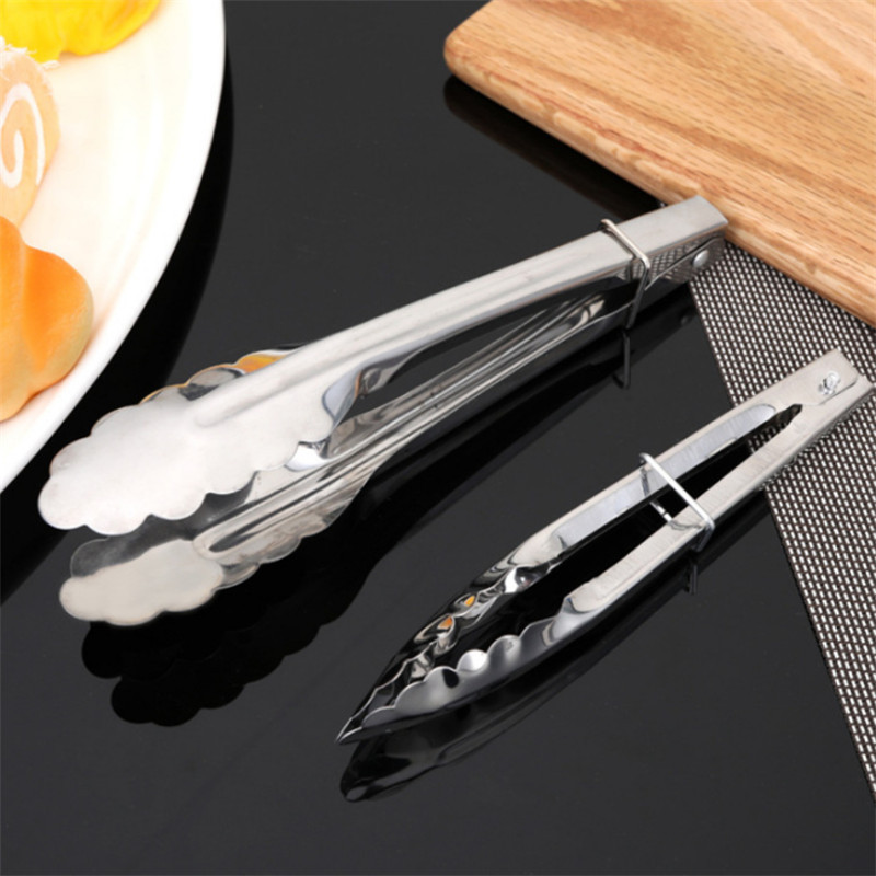 Stainless Steel Food Tongs for Barbecue, Kitchen Frying Steak, Anti-Scalding Bread, Household Food Thickened Commercial Tongs