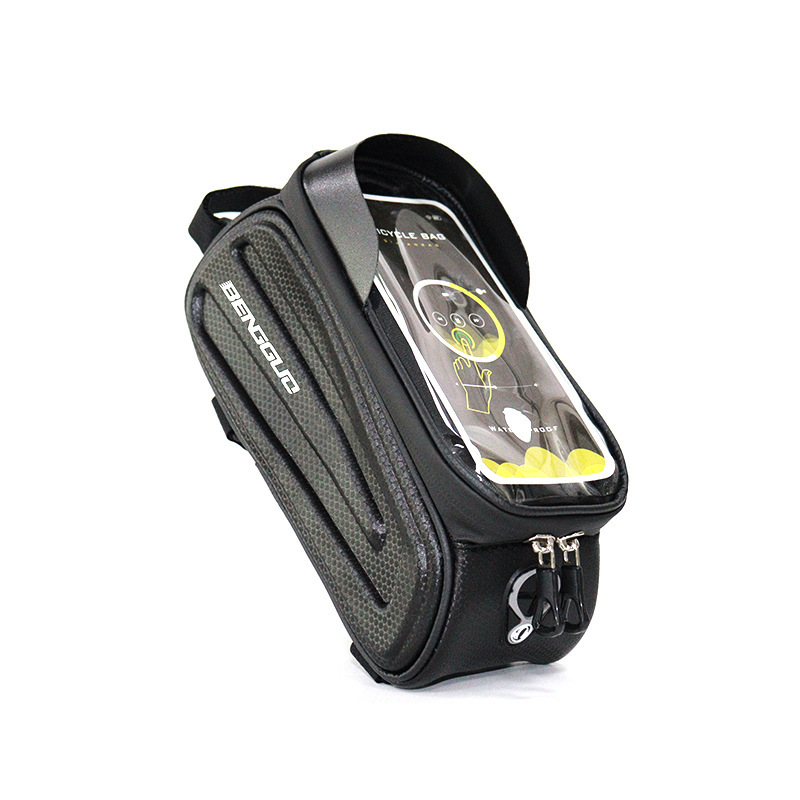Bicicleta cáscara dura viga frontal bolsa de bicicleta de montaña pantalla táctil tubo superior teléfono móvil sillín impermeable fruta saltando equipo de equitación