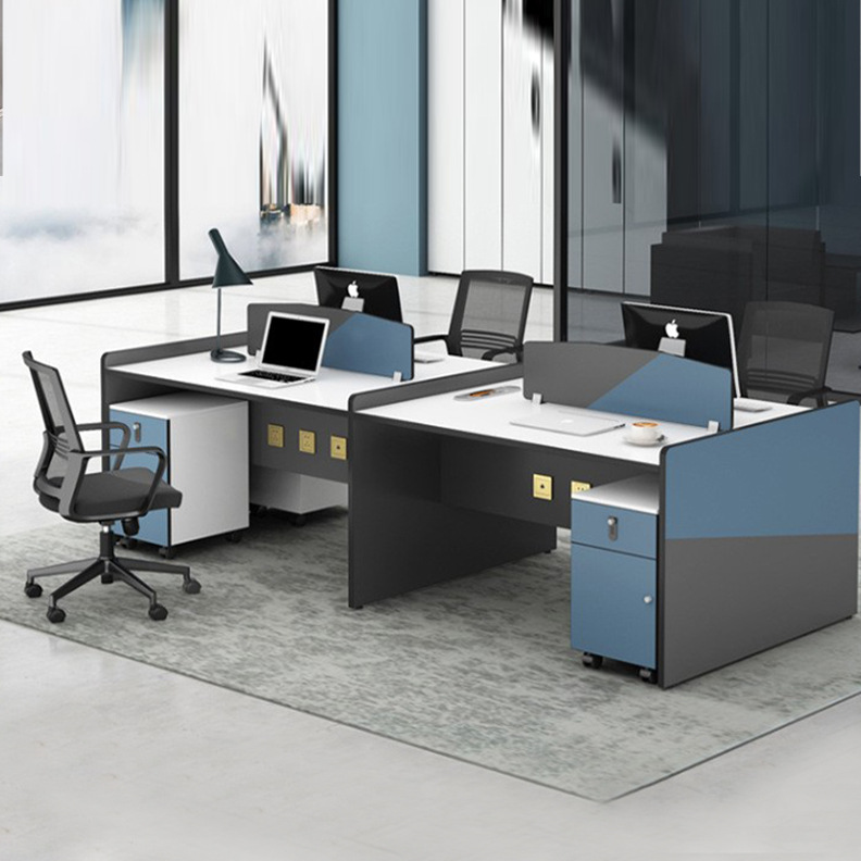 Mesa y silla de oficina de personal moderno simple combinación de tres personas 4 personas pantalla de trabajo fábrica de muebles de oficina