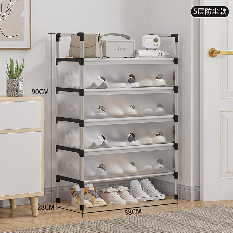 Estante de zapatos multicapa a prueba de polvo fácil de almacenar artefactos mágicos puerta dormitorio cubre espacio pequeño gabinete de zapatos multifuncional hogar ahorro de espacio image 8