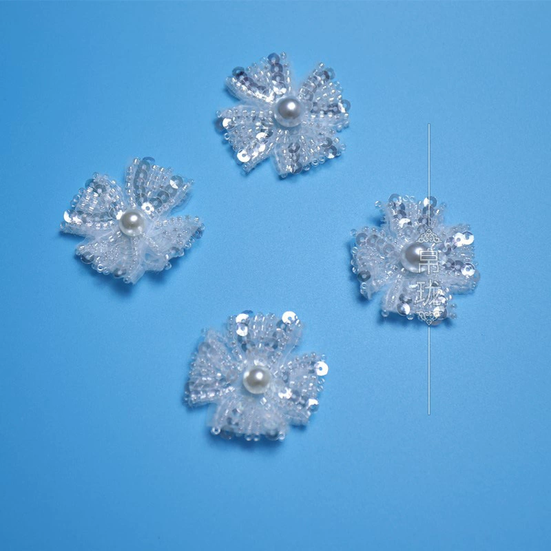 Лидер продаж, компьютерная вышивка «сделай сам», 5cm г., трехмерный корсаж с цветком и блестками, аксессуары для одежды, украшения