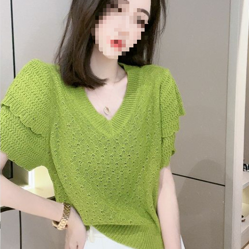 Áo thun nữ cổ tròn tay ngắn kiểu Pháp ren hở lưng mỏng mùa hè — B5-05=giá trị thông số Kd, (cài 2) chi tiết 6