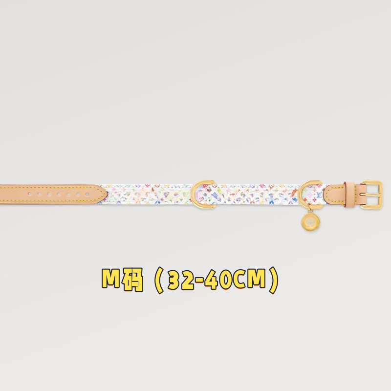 Collar de cuero para mascotas de estilo moderno y lujoso, diseño Murakami Takashi, blanco y colorido, collar para perros pequeños, collar de cuero con monograma, collar para Bulldog Francés.