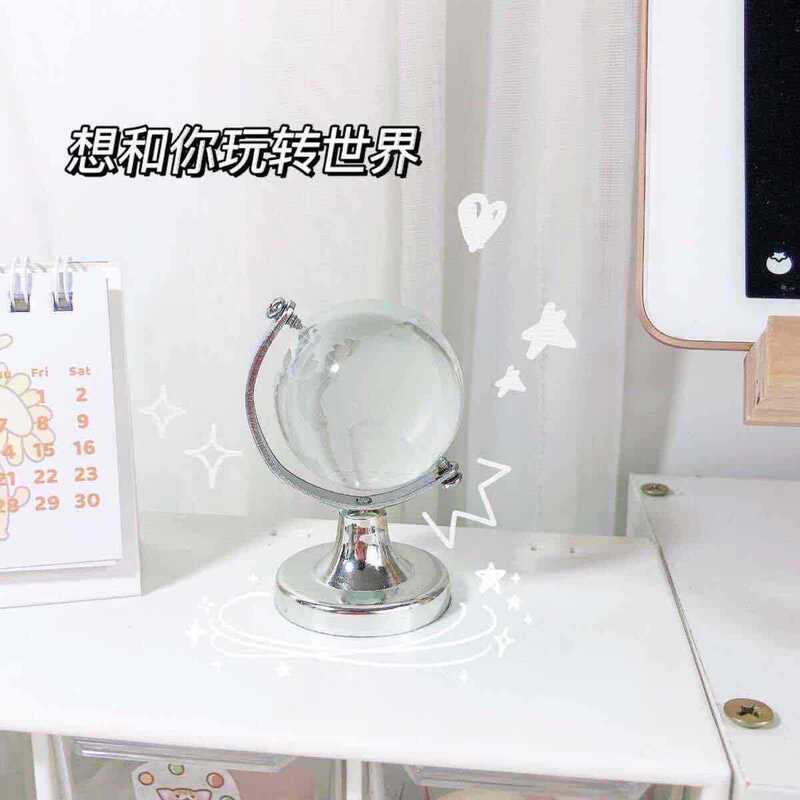 Factory wholesale metal bracket Crystal Globe Creative transparent self-contained lamp rotatable gift decorations