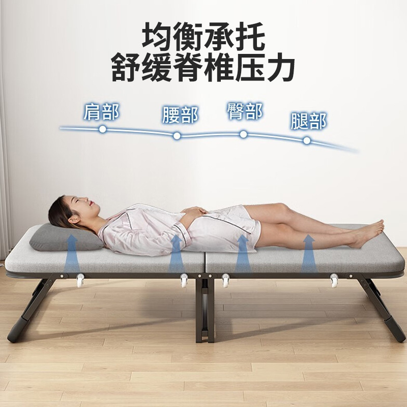 Cama plegable portátil de tela doble, cama auxiliar simple para hospital, alquiler de oficina, descanso para el almuerzo, cama plegable individual