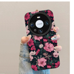 赤いピンクのツバキの花はファーウェイmate60proの携帯電話の携帯電話の小さい羊の皮のpura70の全包みの50/40の高級感を適用します。