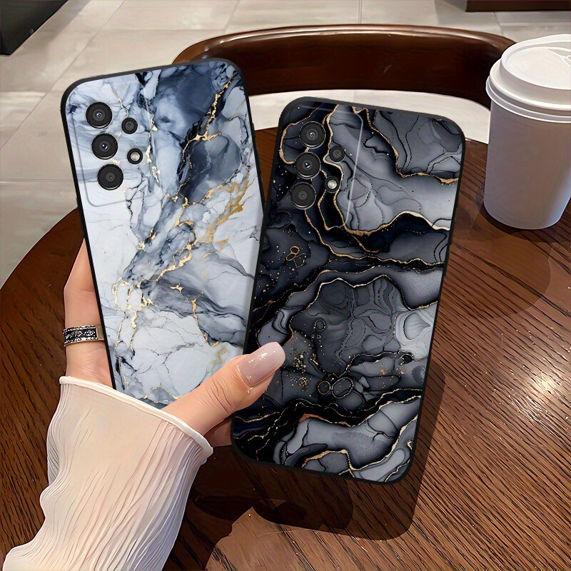 Samsung S25 Mobile Phone Case A16 Suitable for Marble Pattern Matte S26Ultra Protective Case S24 Soft Case Tpu Dropshipping