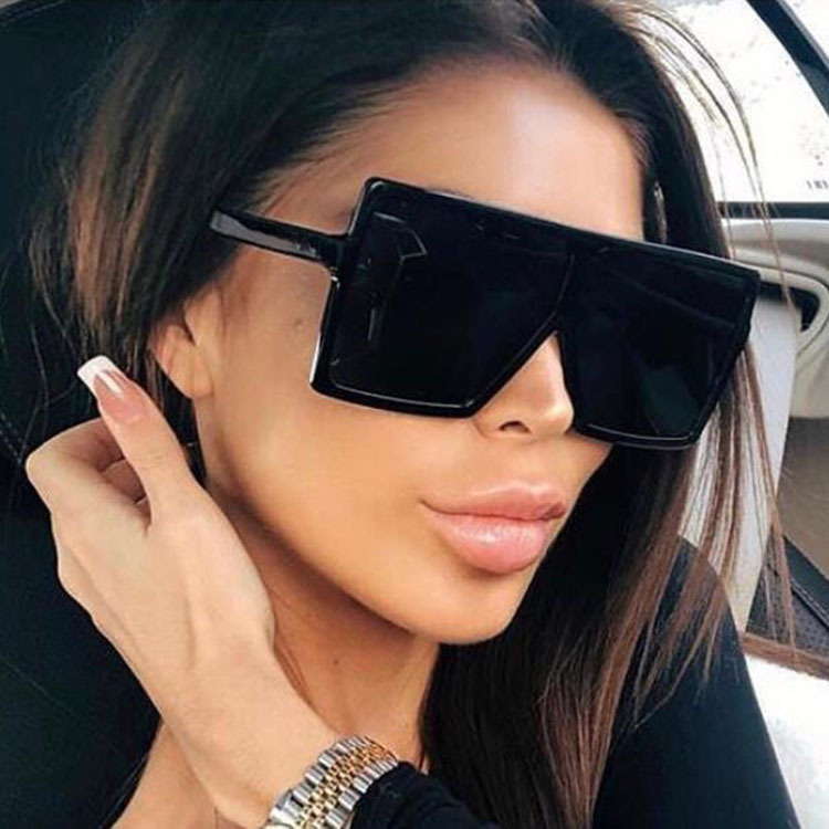 Personalized Fashion Square Large Frame Sunglasses Women's 2023 European and American Sunglasses Fashion Retro Sunglasses
