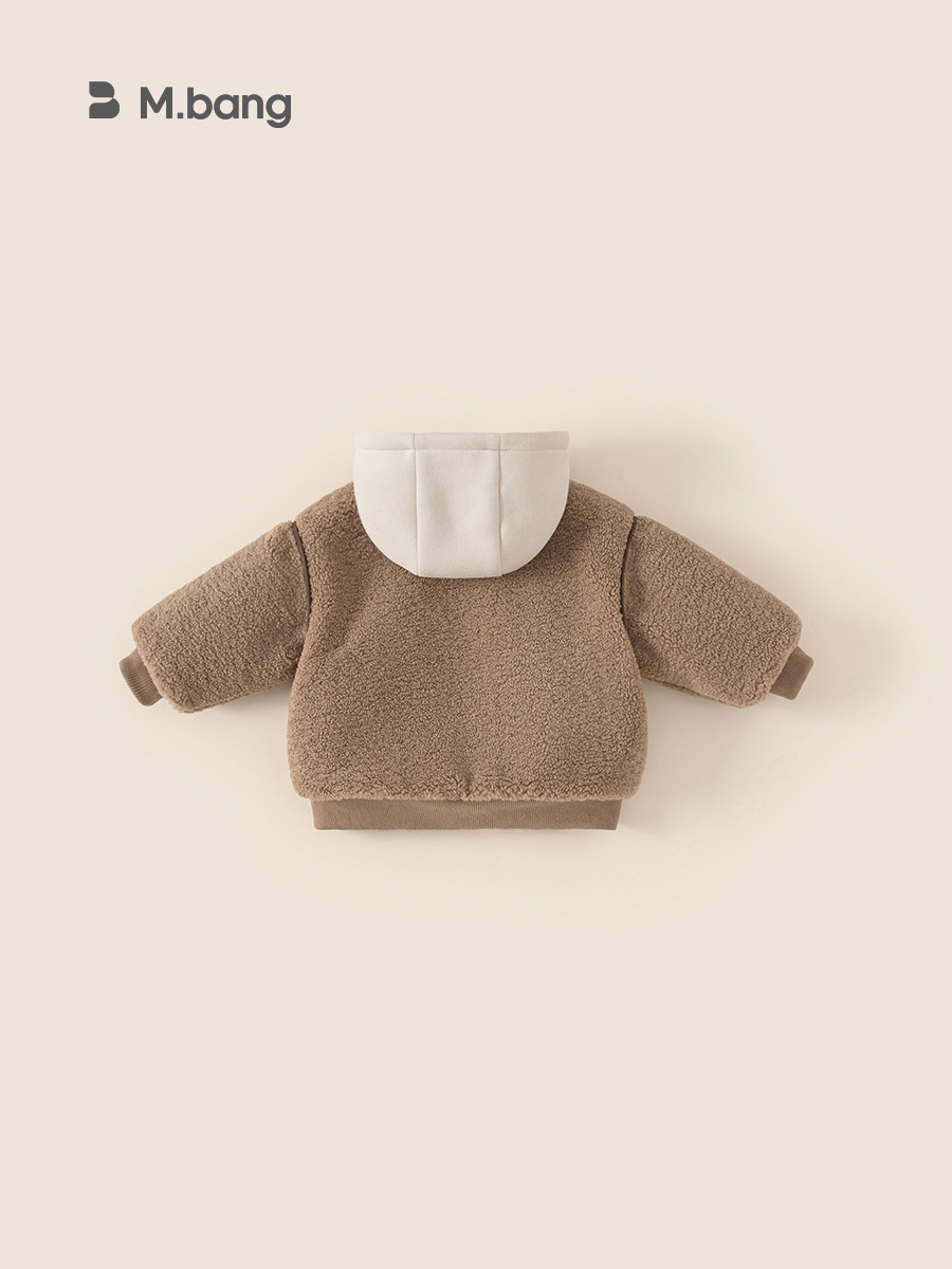 Yubao ropa infantil para niños más terciopelo grueso y cálido falso dos piezas de suéter de algodón de invierno chaqueta de algodón encapuchado para niños